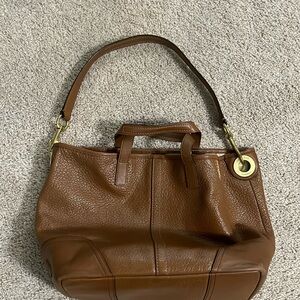 Coach Hadley Luxe Grain Brown Soft Pebbled Leather Handbag
